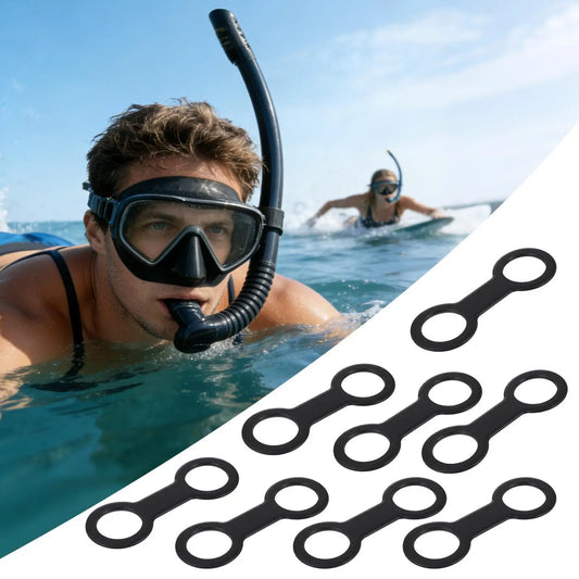 Silicone Snorkel Keeper Clip Quick Release Double-Ring Flexible Retainer for Snorkeling Swimming Beach Vacation Water Activities Peaceful Pleasures Health and Wellness