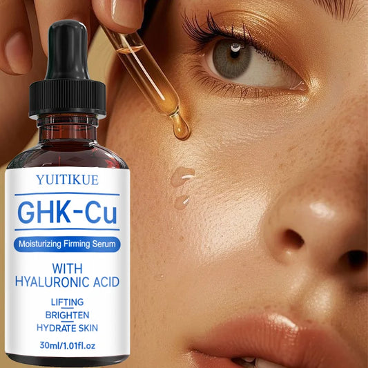 YUITIKUE GHK-Cu Serum with Hyaluronic Acid Moisturizing Firming Lifting Brightening Hydrating Facial Skin Care Serum 30ml Peaceful Pleasures Health and Wellness