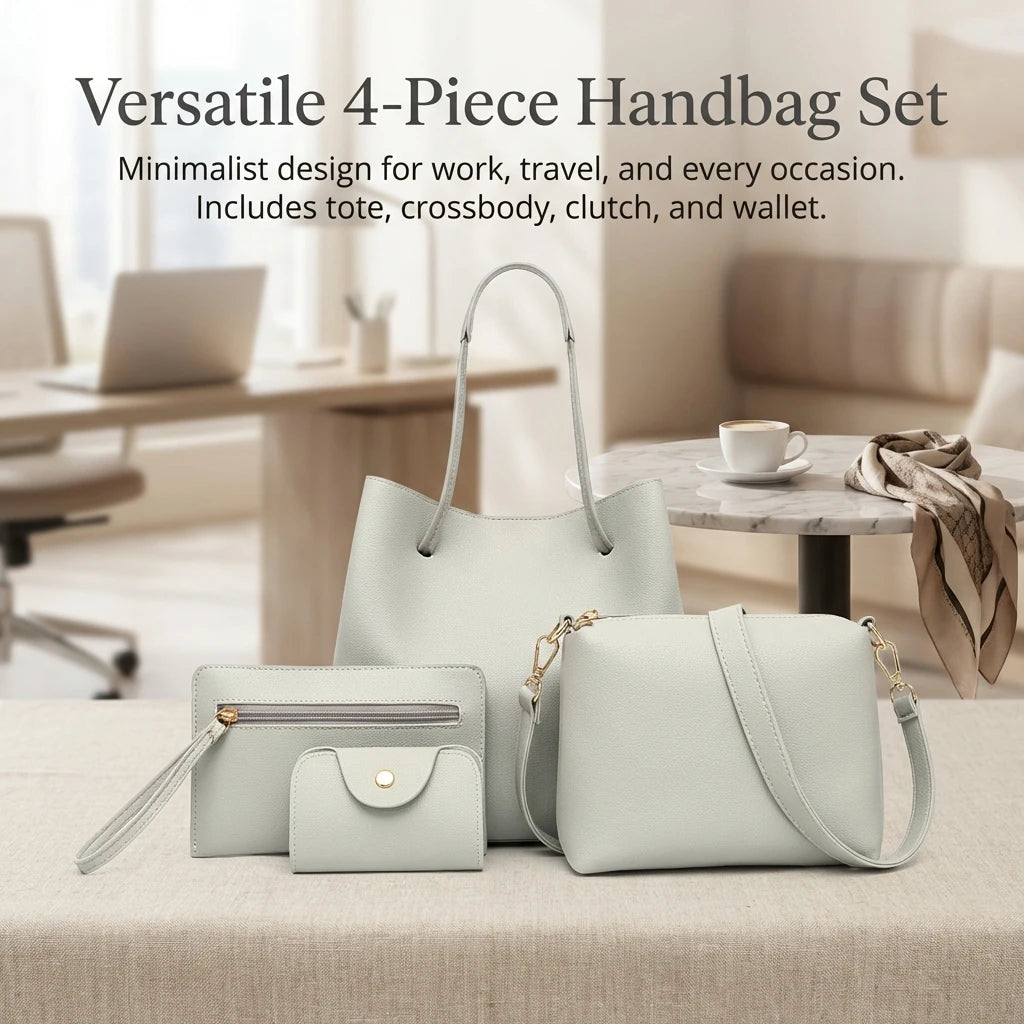 Matching Mother and Daughter Bag Set 4 Pcs Solid Color Shoulder Crossbody Bag for Women European Style Tote Handbag Peaceful Pleasures Health and Wellness