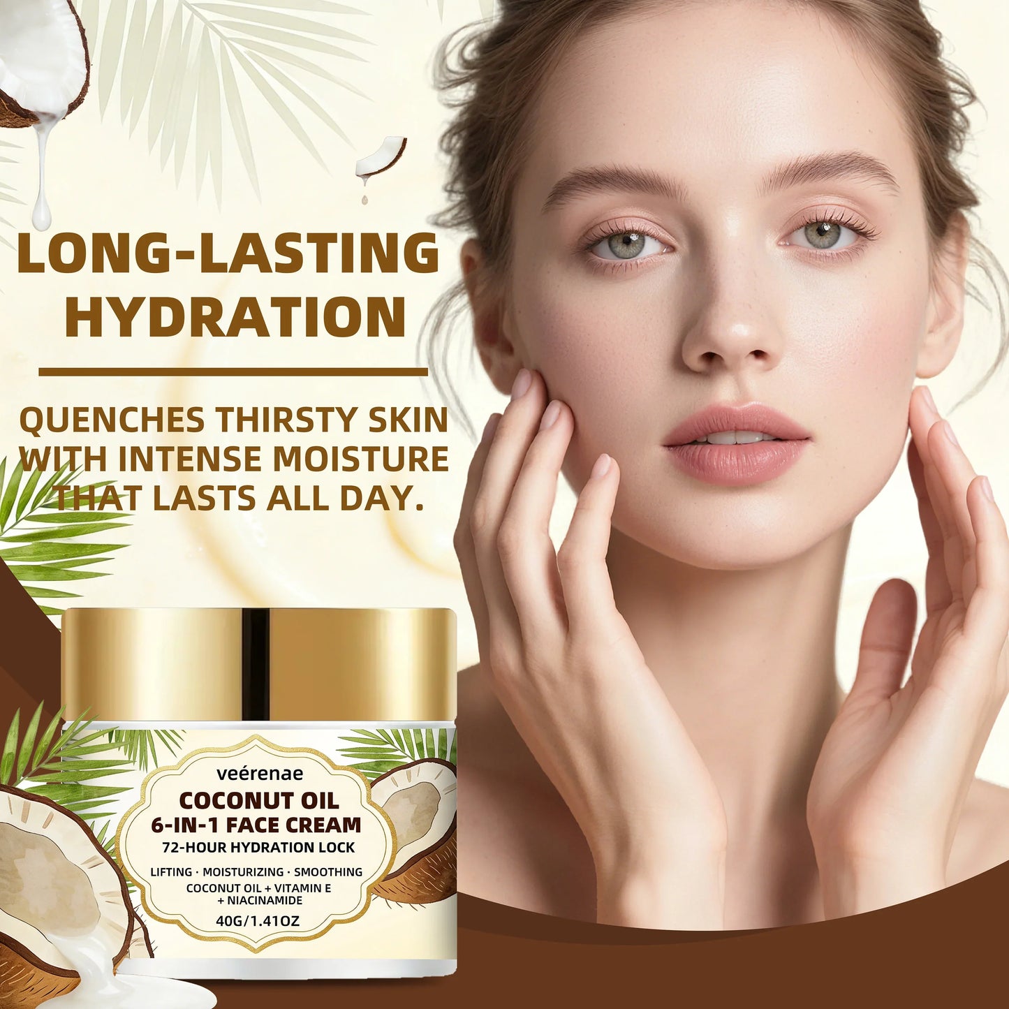 veérenae Coconut Oil 6-in-1 Face Cream – All Skin Types