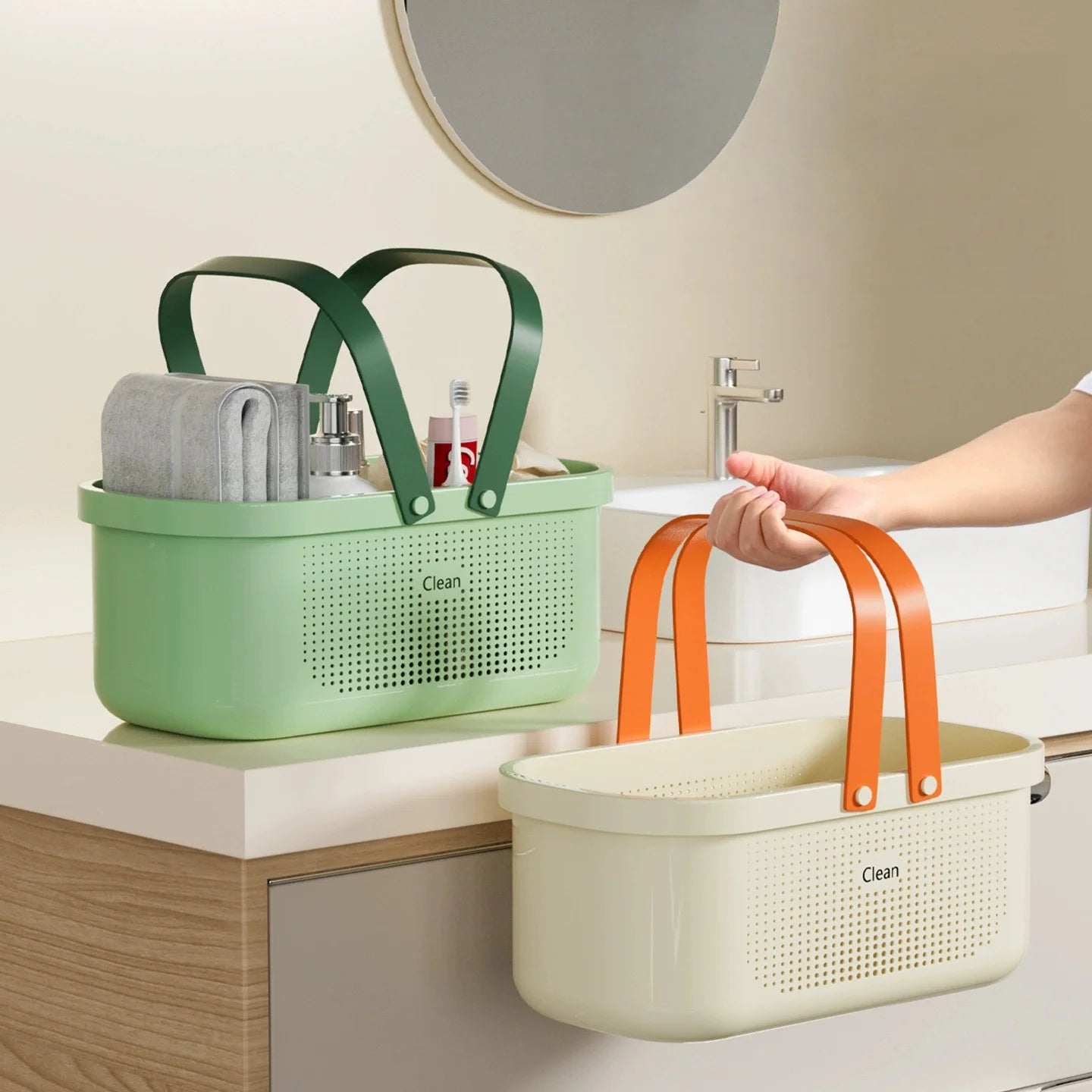 Portable Shower Caddy Basket with Handle | Bathroom Organizer Storage Caddy Basket Peaceful Pleasures Health and Wellness