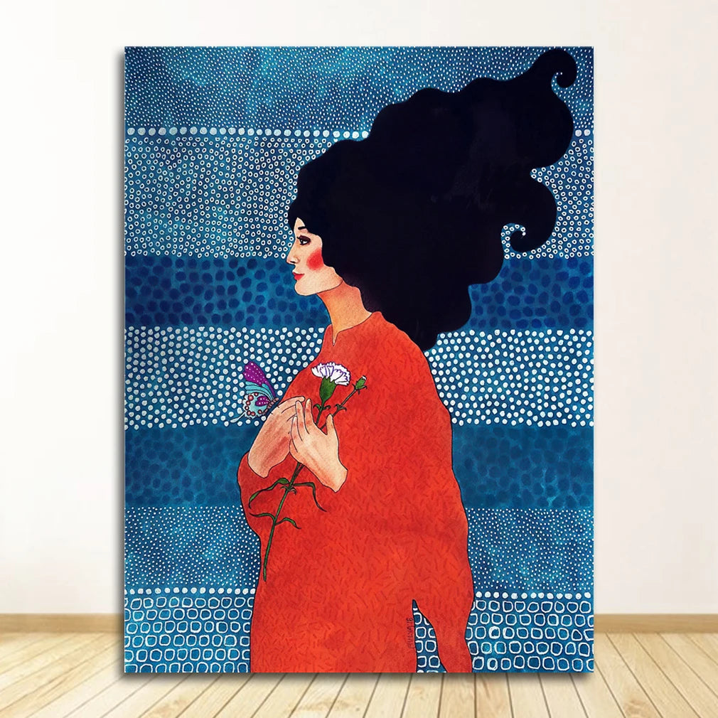 Nordic Characters Colorful Canvas Wall Art Print | Unframed Poster