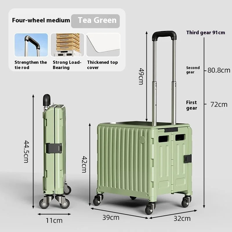 Foldable Shopping Cart with Wheels | Lightweight Collapsible Trolley