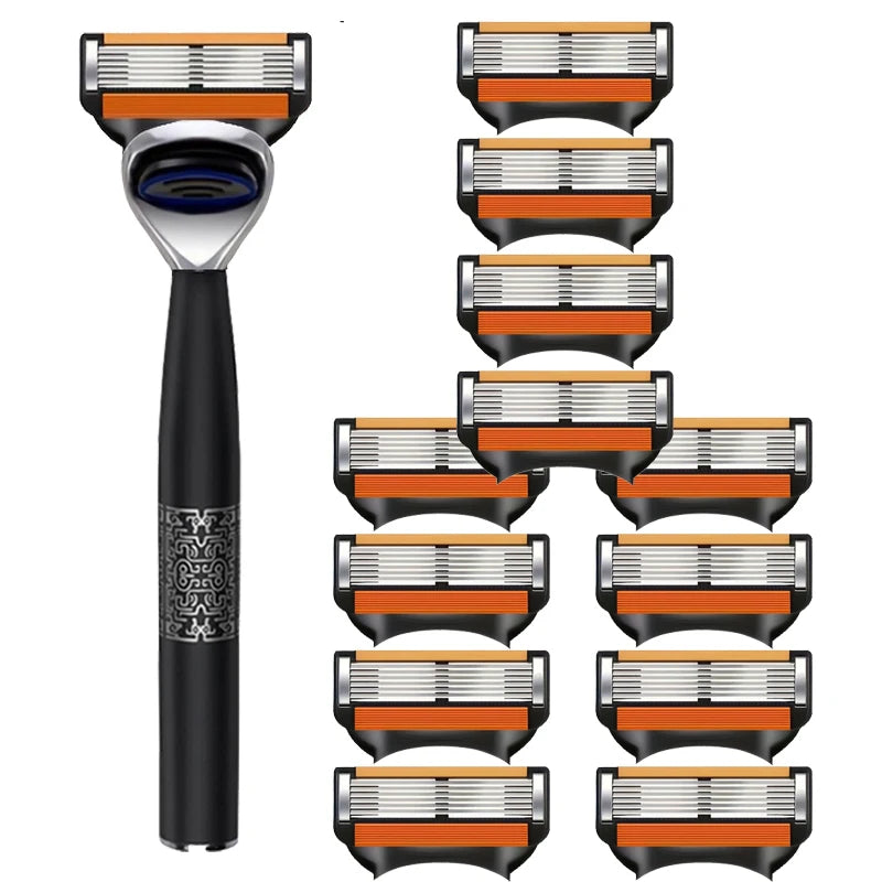 7-Layer Stainless Steel Safety Razor Blades | Replaceable Head