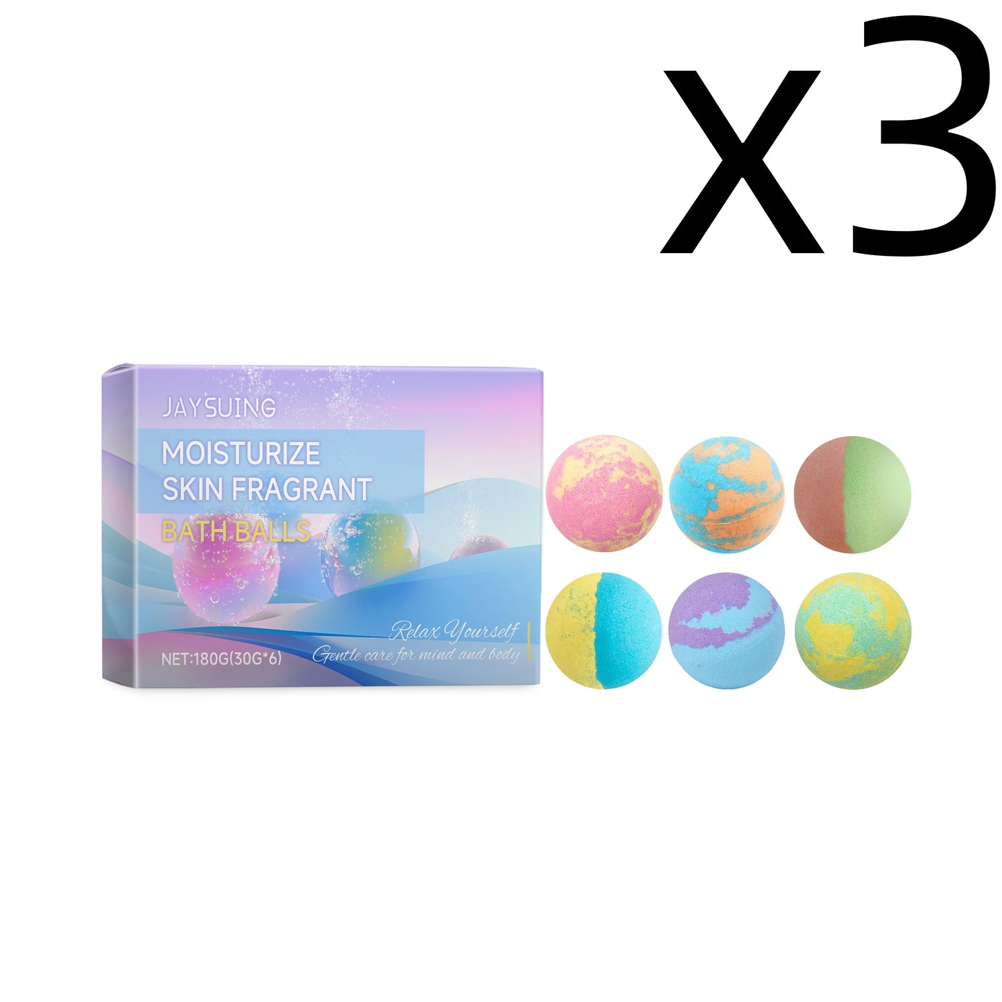 Fragrance Bath Bombs Rich Foaming Soothe Body Moisturize Skin Relaxing Stress Improve Bathing Experience Aromatherapy Bath Ball Peaceful Pleasures Health and Wellness 6pcs Boxed X 3PCS