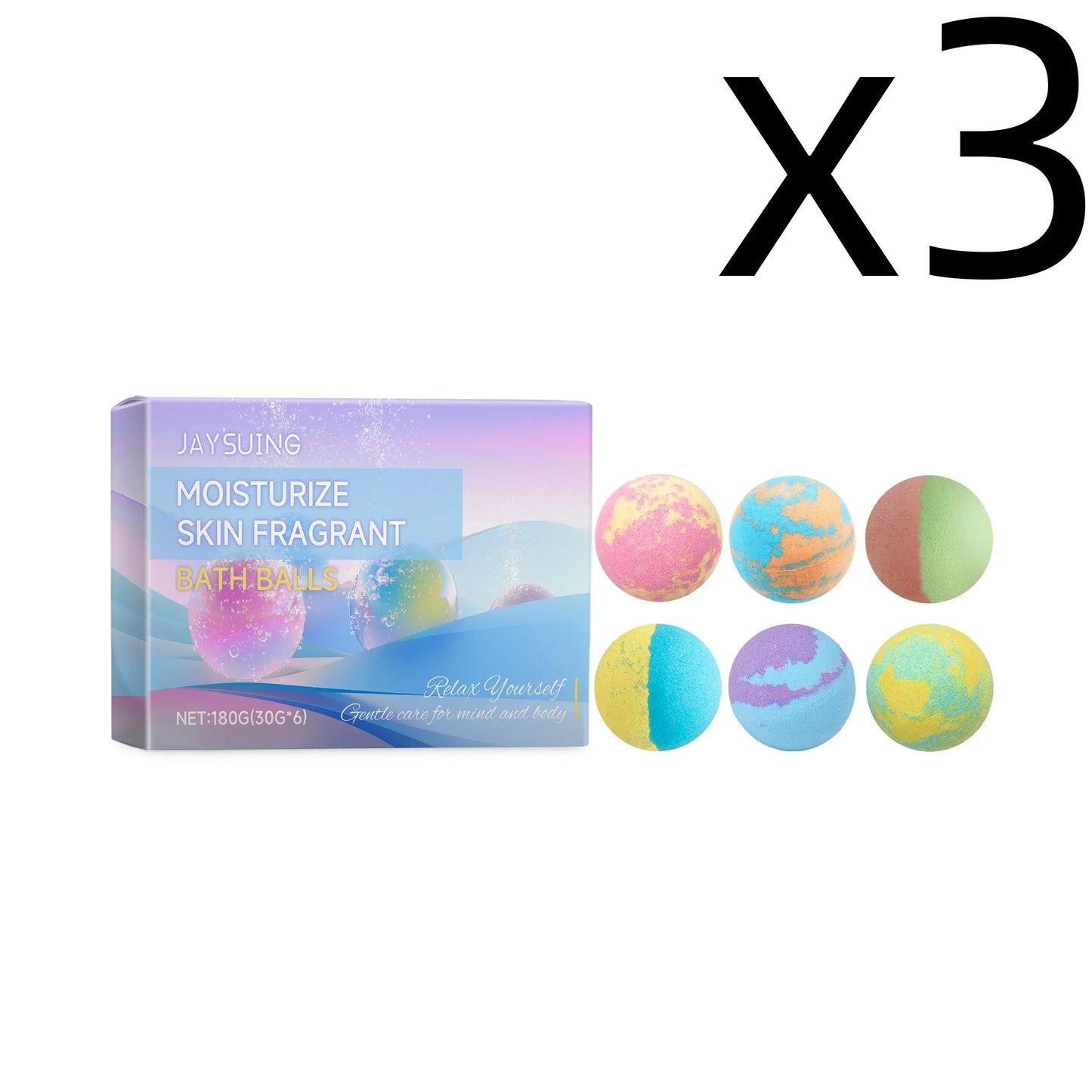Aromatherapy Bath Bombs 6-Pack – Moisturizing & Relaxing