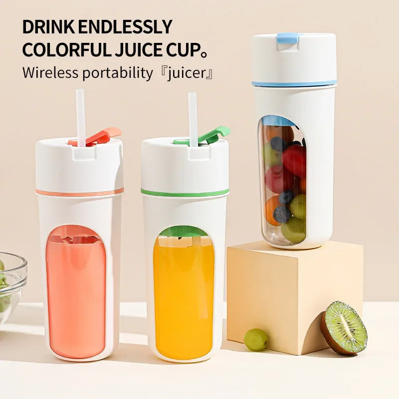 Electric Juicer Multifunctional Portable Juicer Fruit Blender Milkshake Juicer USB Rechargeable Smoothie Blender Juice Maker Cup Peaceful Pleasures Health and Wellness