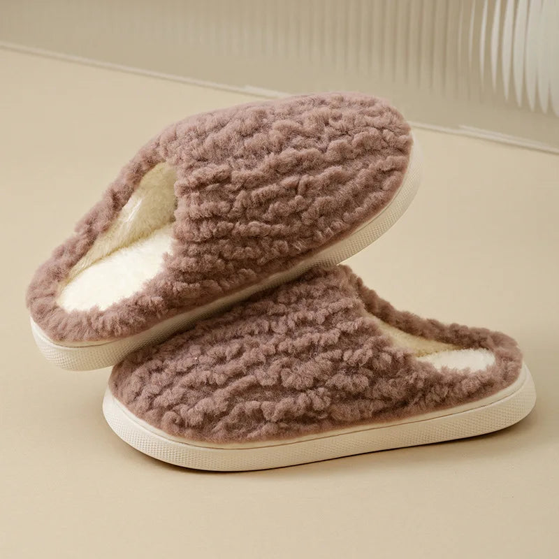 Warm Fluffy Winter Slippers – Soft Non-Slip Indoor Slides