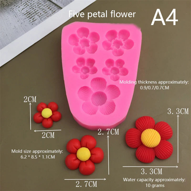 Cartoon Flowers Bow Bee Fondant Silicone Mold – Cake Decorating