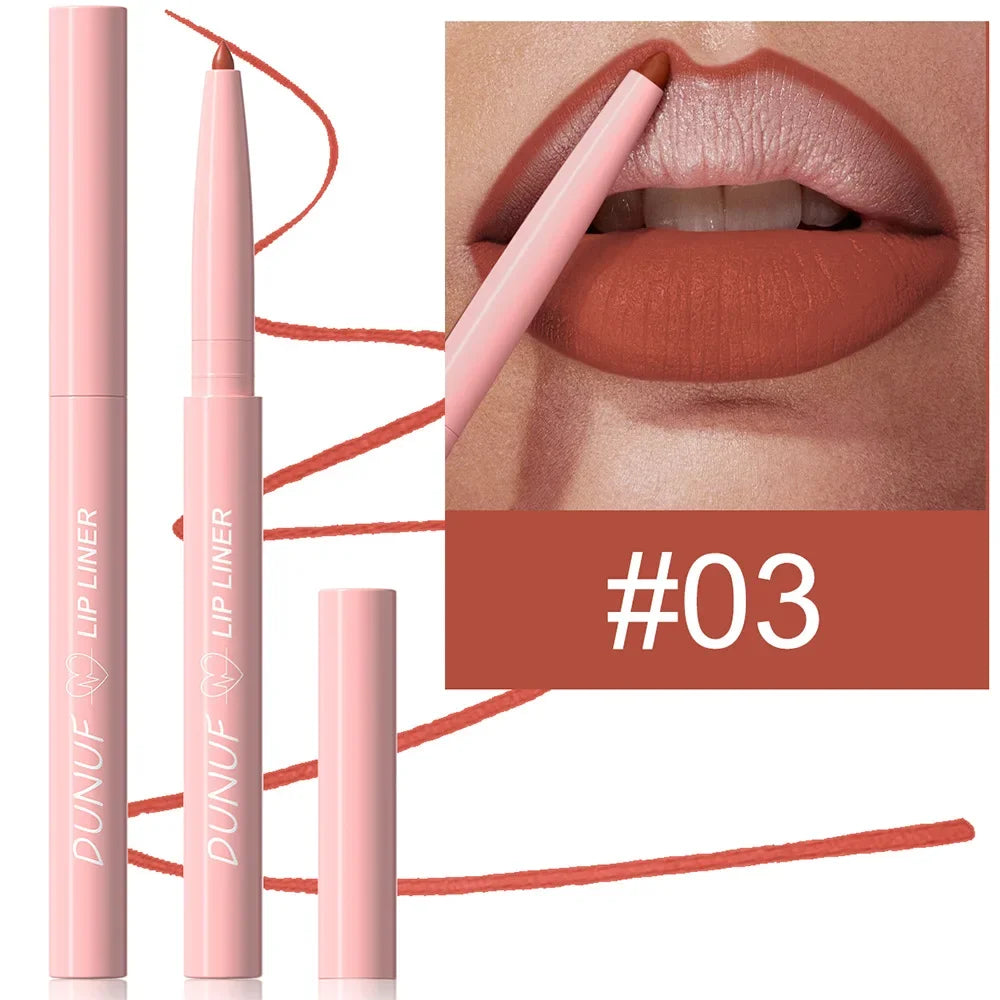 DUNUF Velvet Matte Lip Liner – 12 Nude & Brown Shades