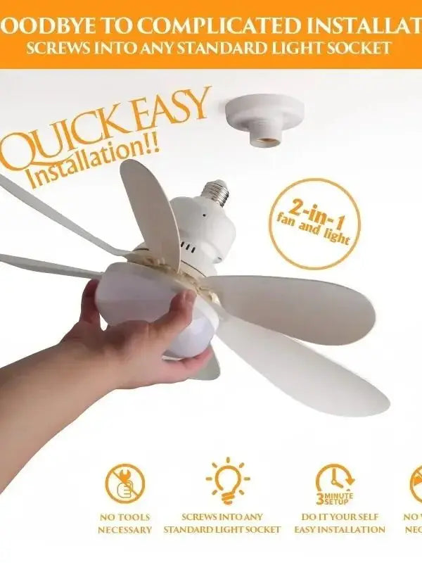 E27 LED 30W Ceiling Fan Light with Remote & Dimmer