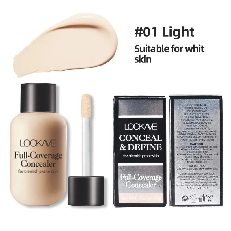 Small bottle moisturizing concealer, brightens skin tone, full coverage, highly colored, matte finish, non-irritating, creamy an Peaceful Pleasures Health and Wellness 01
