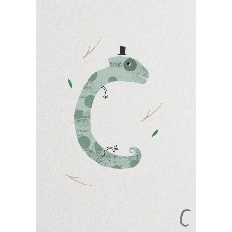 ABC Animal Alphabet Canvas Wall Art for Kids Nursery Room
