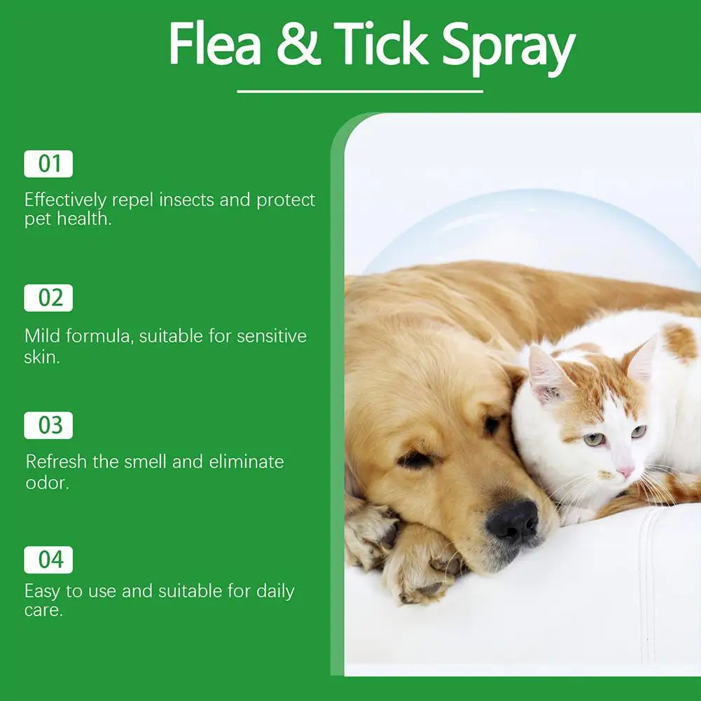 100ml Pet Insect Repellent Dog Cat Hair Skin Insect Repellent Spray Daily Gentle Care Agent Repel Fleas Mites Pet Cleaning Spray Peaceful Pleasures Health and Wellness