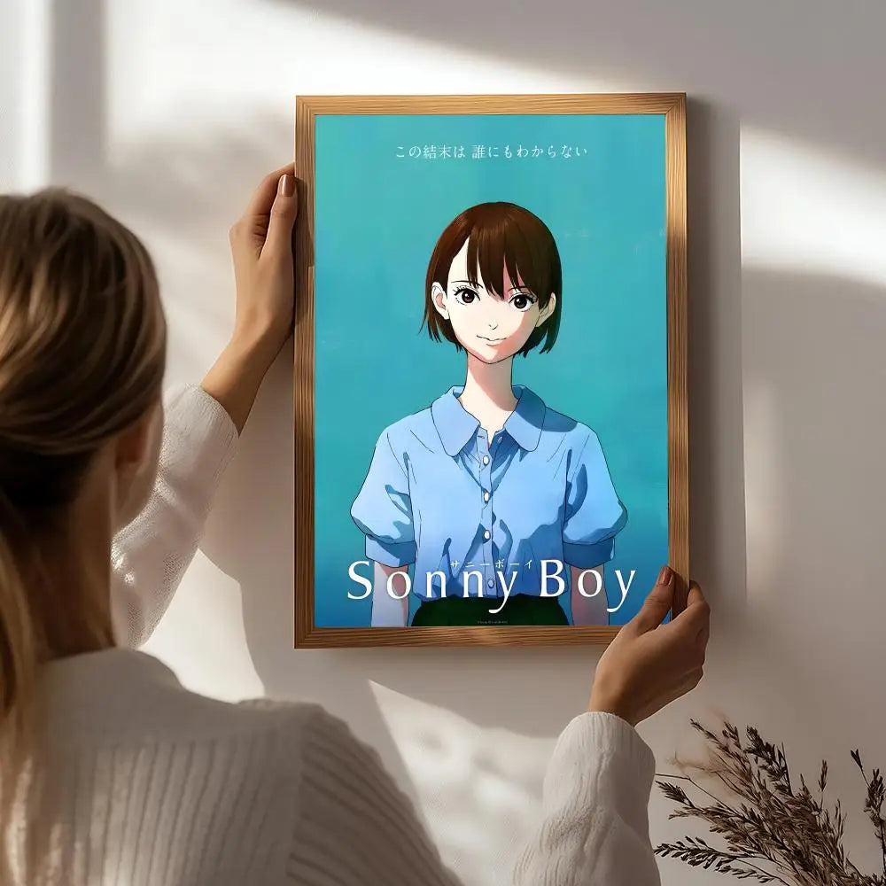Anime Sonny Boy HD Poster – Self-Adhesive Waterproof Wall Art Anime Wall Poster Peaceful Pleasures Health and Wellness White6 40X50cmNoframe