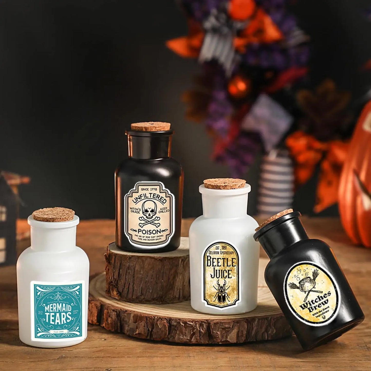 50Pcs Halloween Potion Label Stickers for Bottles & Decor