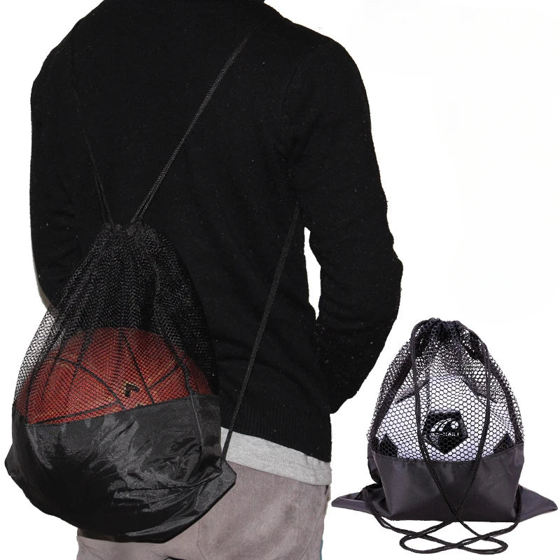 Portable Basketball Mesh Bag Outdoor Football Soccer Storage Volleyball Backpack Ball Fitness Training Bag Peaceful Pleasures Health and Wellness
