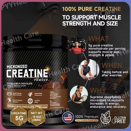 Creatine Monohydrate Powder Chocolate 300g – 60 Servings Creatine Supplement Peaceful Pleasures Health and Wellness