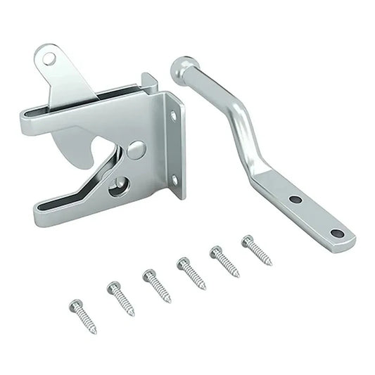 Fence Hinge Latch Door Lock Carbon Steel Galvanized Self-locking Gate Peaceful Pleasures Health and Wellness White 1