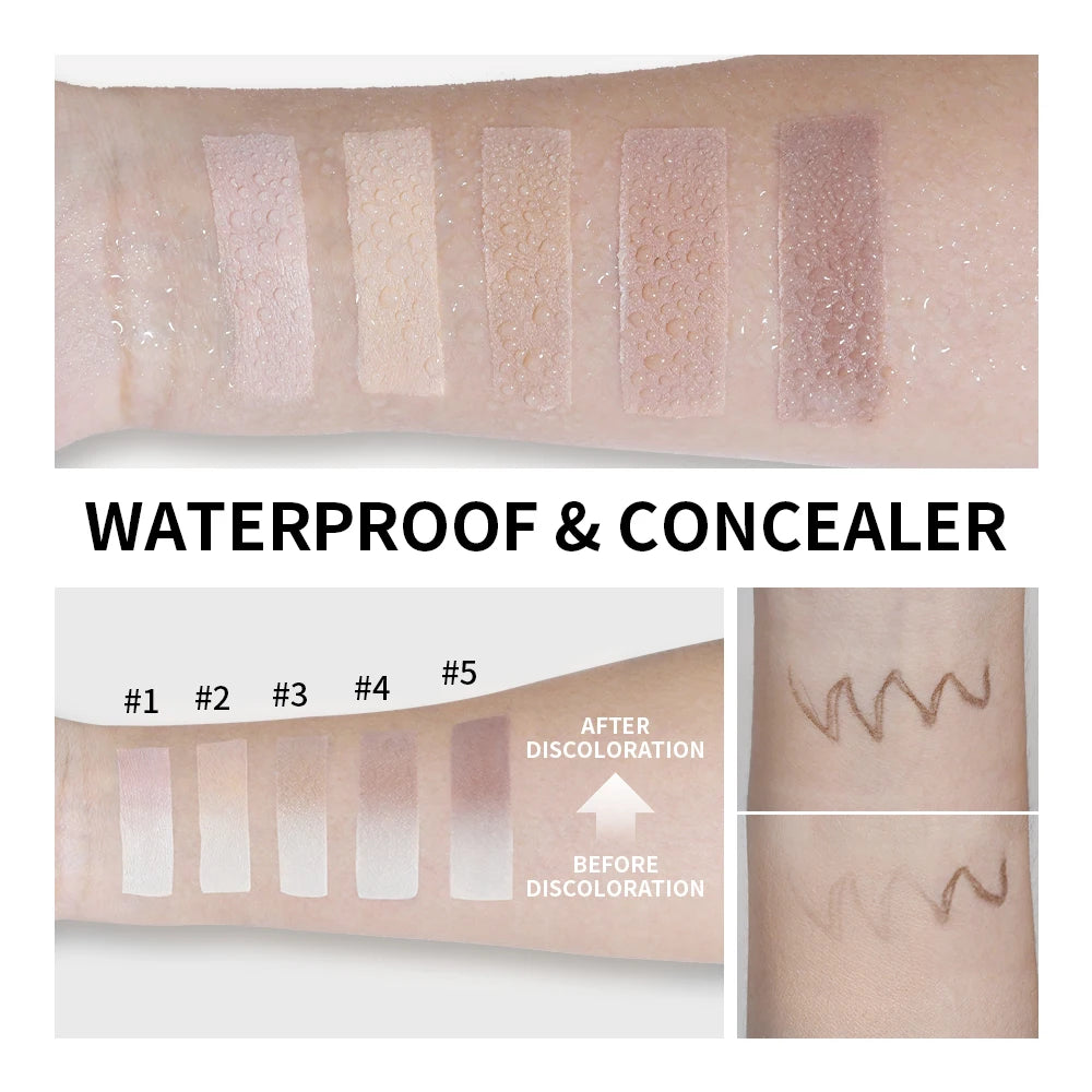 Lakerain Color Changing Foundation Stick Full Coverage Matte Finish Dual-Ended Brush & Stick Waterproof Smooth Foundation Makeup Peaceful Pleasures Health and Wellness