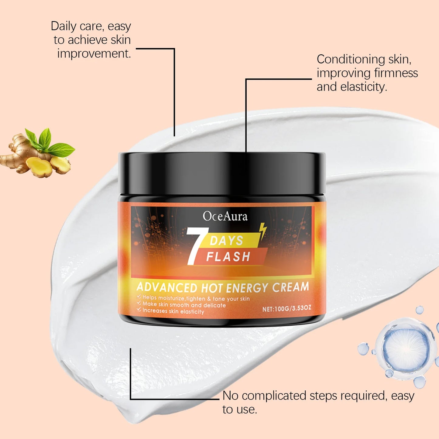 OceAura Ginger Firming Slimming Cream – Body Toning 100g