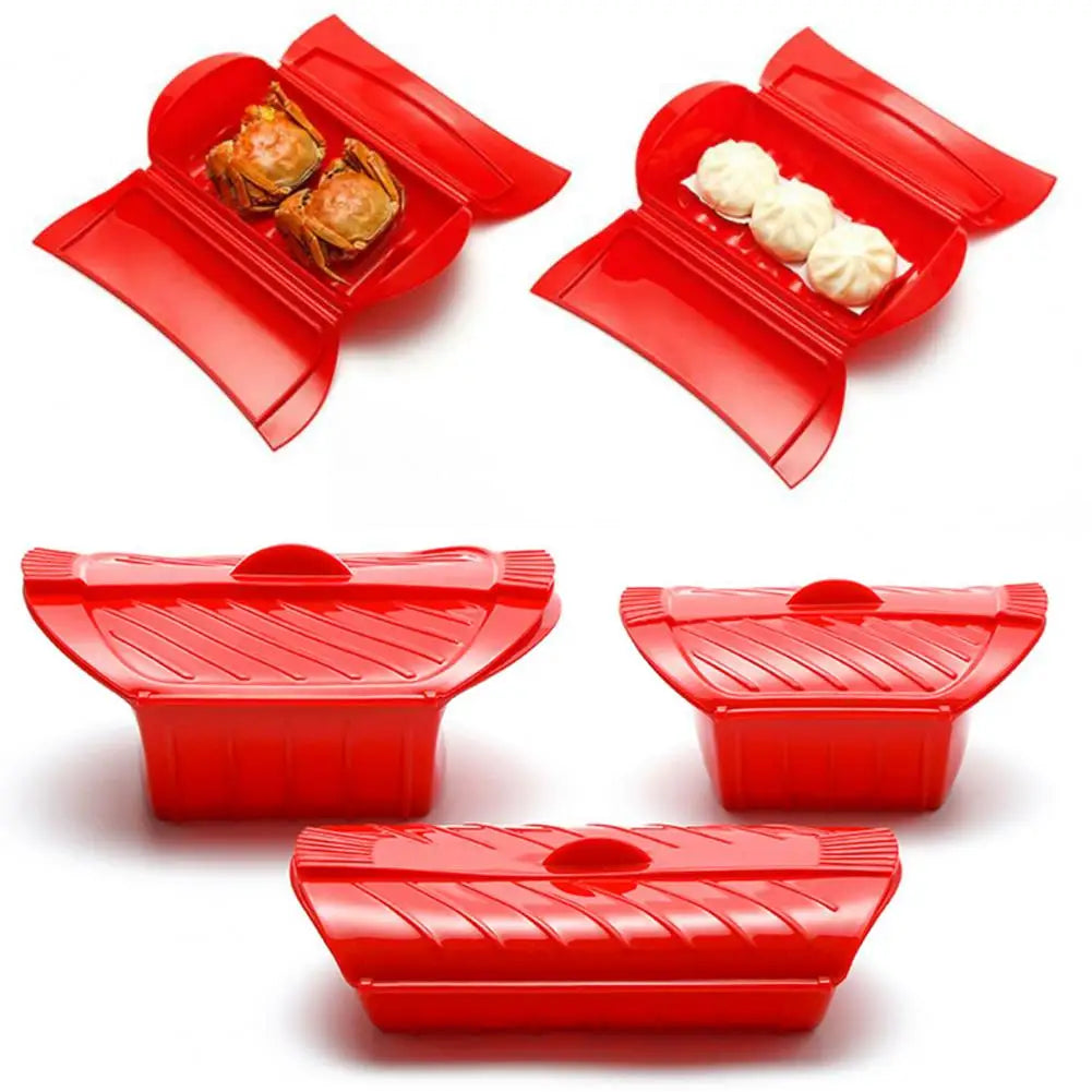 Professional Fish Steamer BPA Free Microwave Oven Steamer Food Grade Silicone Steaming Dish Microwave Cookware Steaming Peaceful Pleasures Health and Wellness