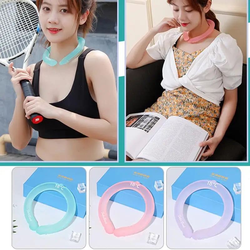 Summer Neck Cooling Ring Portable Reusable Massager Cool Sunstroke