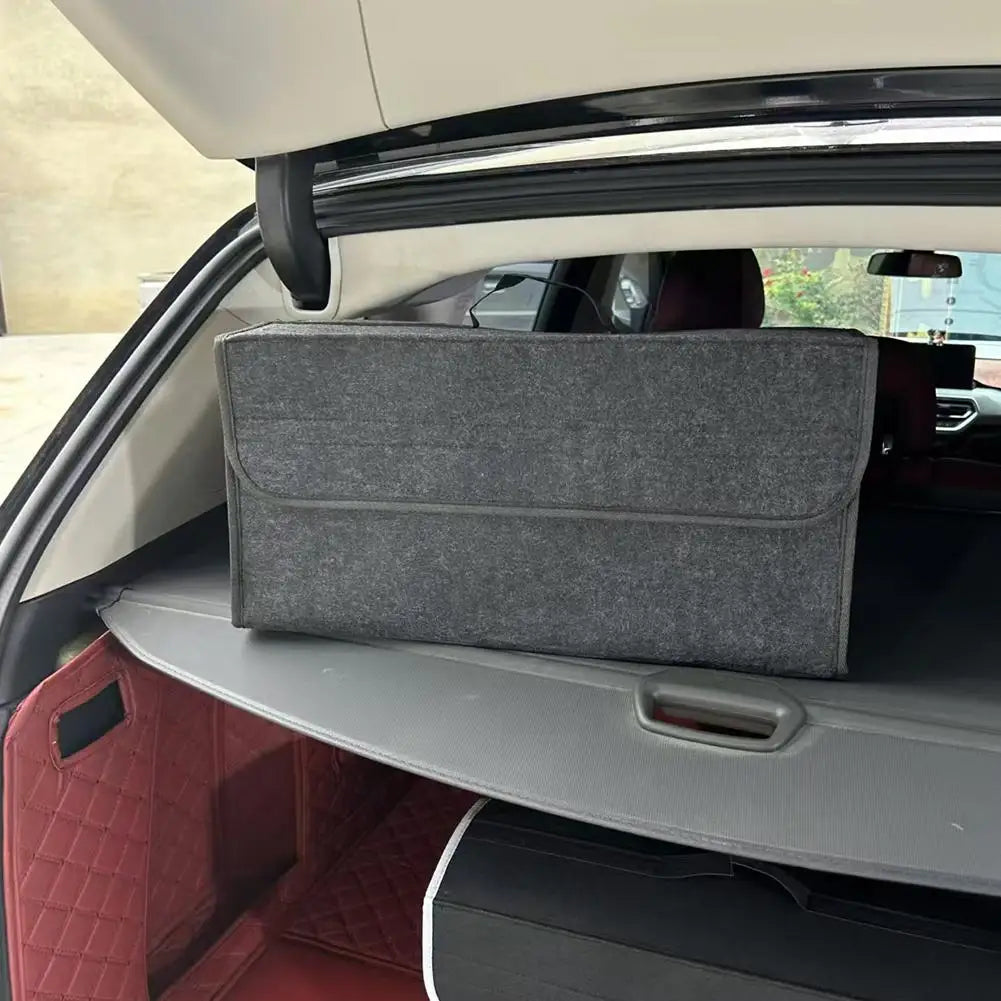 Car Trunk Organizer Storage Box,Large Capacity Felt Storage Bag Portable Foldable Boot Organizer Tool for Car Storage Accessorie Peaceful Pleasures Health and Wellness