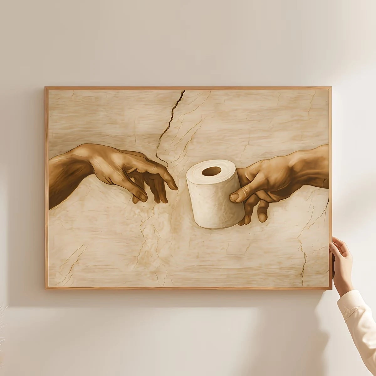 Retro Humorous Toilet Paper Canvas Wall Art Print | Funny Decor