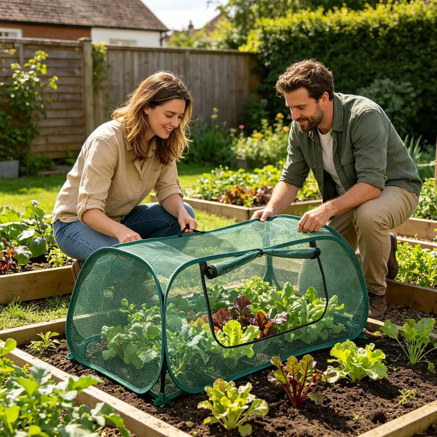 Pop-Up Garden Plant Cover Mesh Net | Bird & Pest Barrier 115x55x45cm