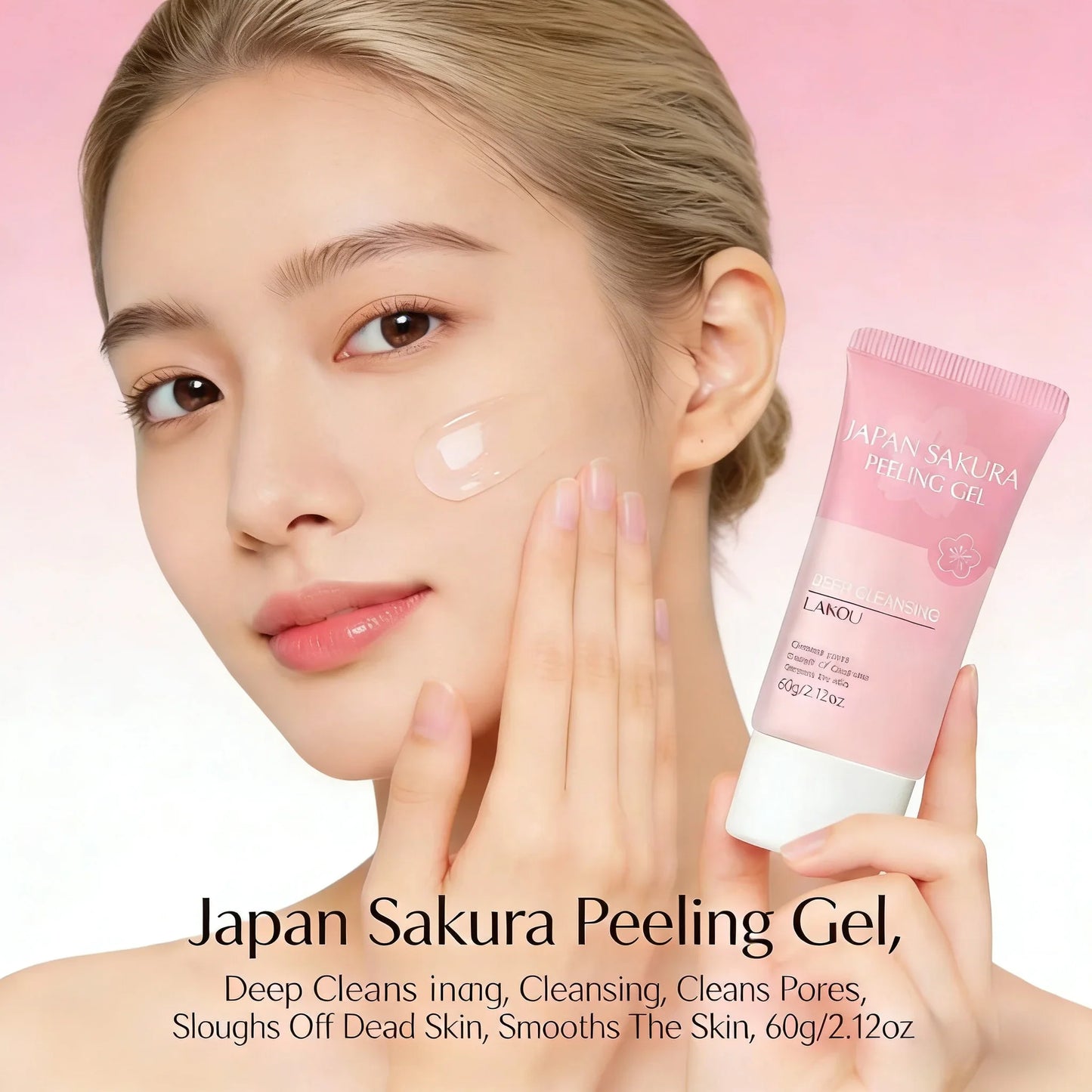 LAIKOU Sakura Peeling Gel – Exfoliate & Brighten Face/Body 60g