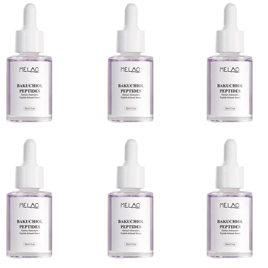 Bakuchiol Facial Rejuvenation Serum Anti Wrinkle Fade Fine Lines Firming Skin Elasticity Improve Radiance Face Hydrating Essence Peaceful Pleasures Health and Wellness 30mlx6 pieces