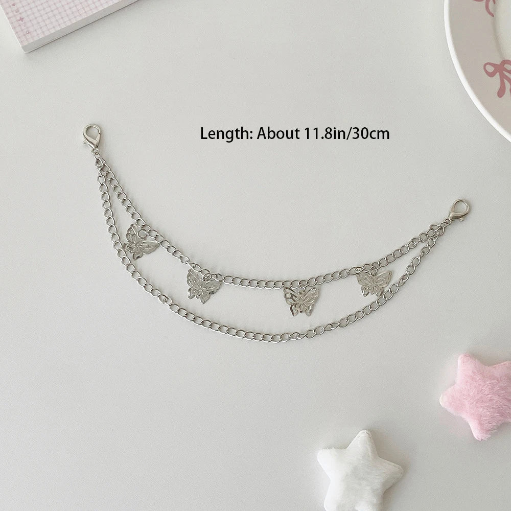 Sweet Cool Double Layered Love Chain Bag Buckle Student DIY Star