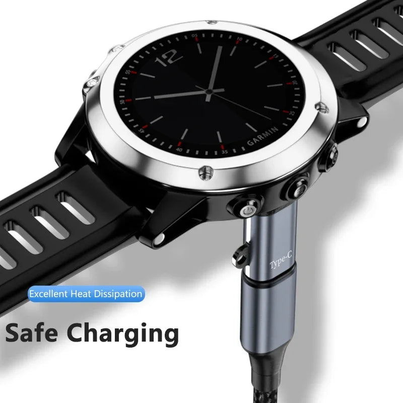 Type C/Micro/IOS USB to 4pin Charger Adapter Connector for Garmin Fenix 7/6/5/7X/6X/5X/ Venu 2 plus Watch Charging Converter Peaceful Pleasures Health and Wellness