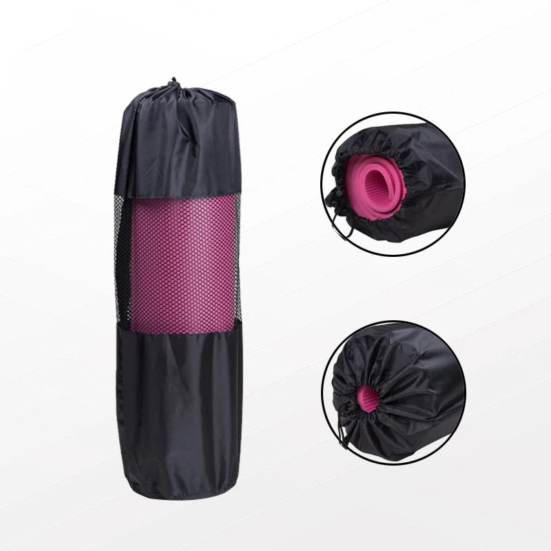 Nylon Mesh Yoga Mat Bag Carrier with Adjustable Strap Yoga Mat Carrier Peaceful Pleasures Health and Wellness