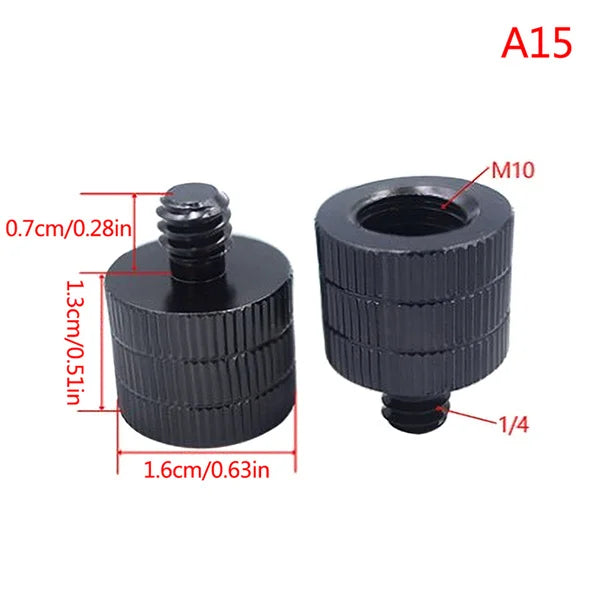 1/4" & 3/8" to M4–M10 Thread Screw Mount Adapter for Tripod
