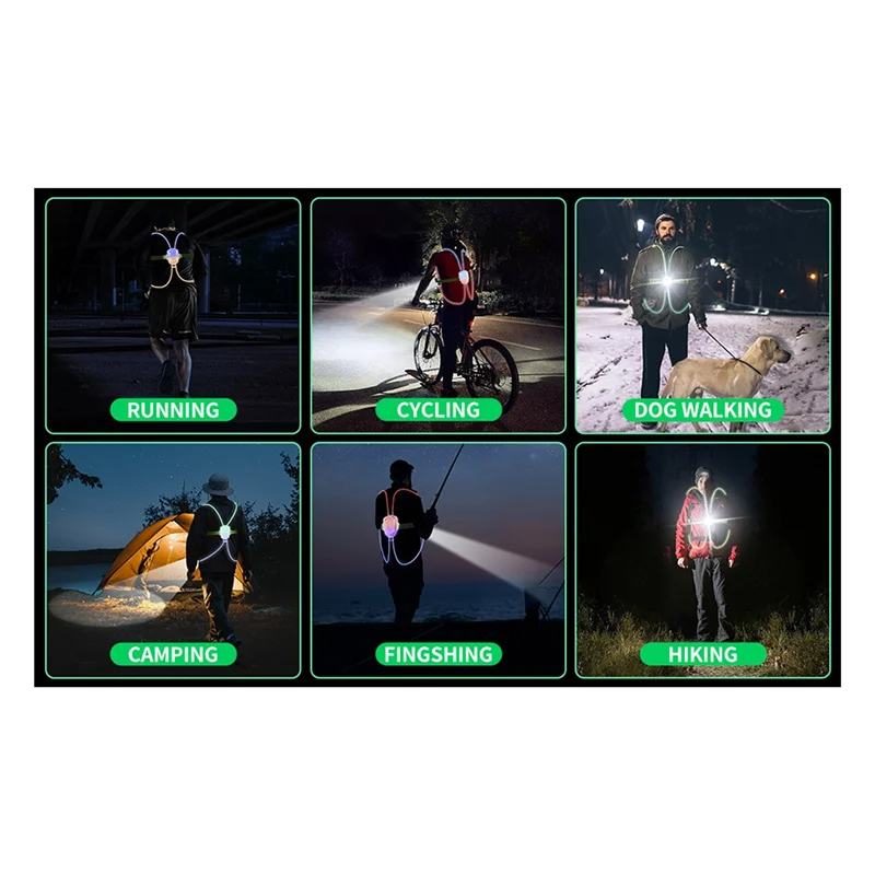 360° LED Reflective Safety Vest for Night Running & Cycling
