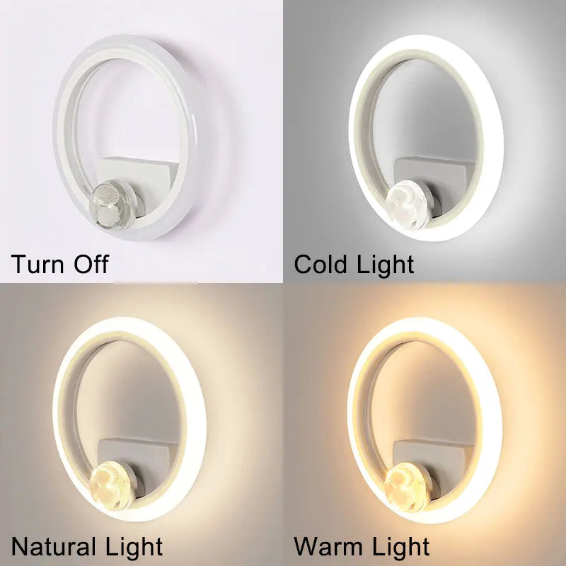 Modern LED Ring Wall Lamp | Minimalist Bedroom & Living Room