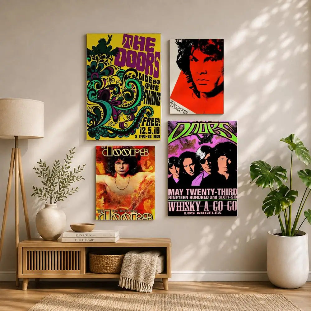 The Doors Band HD Self-Adhesive Waterproof Wall Poster Wall Art Poster Peaceful Pleasures Health and Wellness