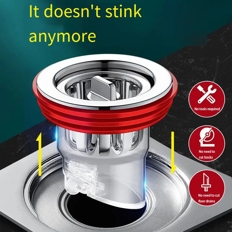 Anti-Odor Floor Drain Core & Backflow Preventer – Shower & Bath