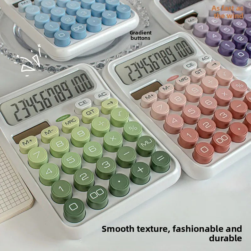 Novel and aesthetically pleasing solar calculator with gradient button batteries, suitable for home, school, and office supplies Peaceful Pleasures Health and Wellness