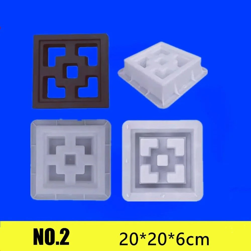 Plastic Square Brick Mold 20x20cm | 3D Antique Cement Garden
