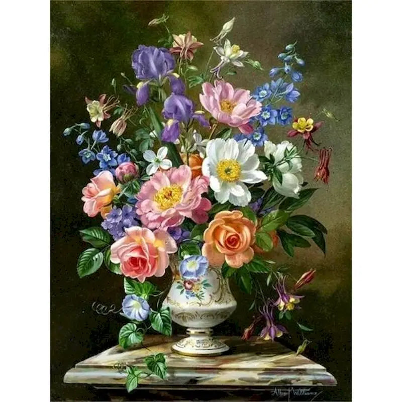 Classical Flowers Paint by Numbers Kit for Adults – 60×75cm