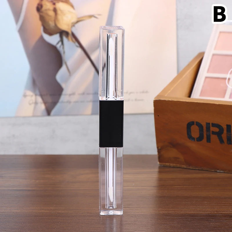 1pcs Double-Ended 2-in-1 Oval Flat Empty Lip Gloss Tubes With Wand Leak Proof Refillable Packaging Plastic Bottle Travel Kit Peaceful Pleasures Health and Wellness B