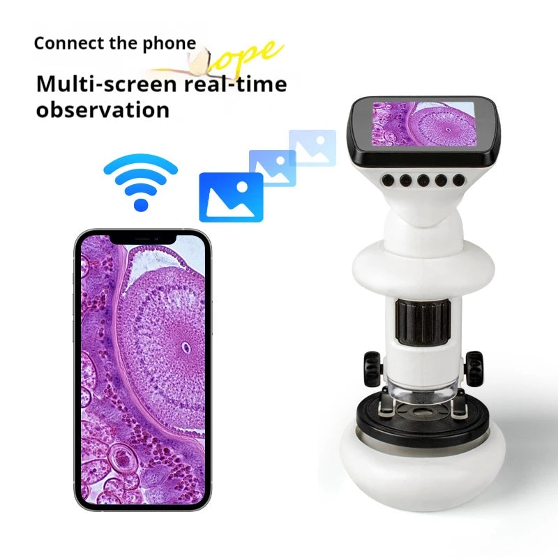 Children's Microscope Multifunctional Intelligent Wifi Electronic Microscope with Display Screen for Student Education Peaceful Pleasures Health and Wellness