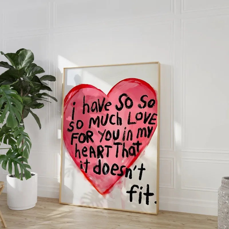 "So Much Love" Romantic Canvas Wall Art | Couples Gift Poster Canvas Wall Art Peaceful Pleasures Health and Wellness
