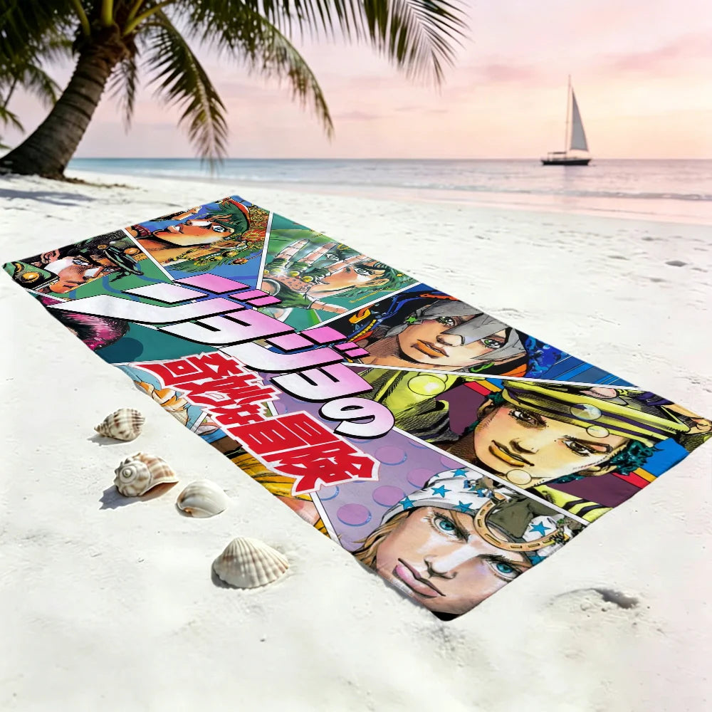 JoJo's Bizarre Adventure Quick-Dry Beach Towel | Anime Gift Anime Beach Towel Peaceful Pleasures Health and Wellness