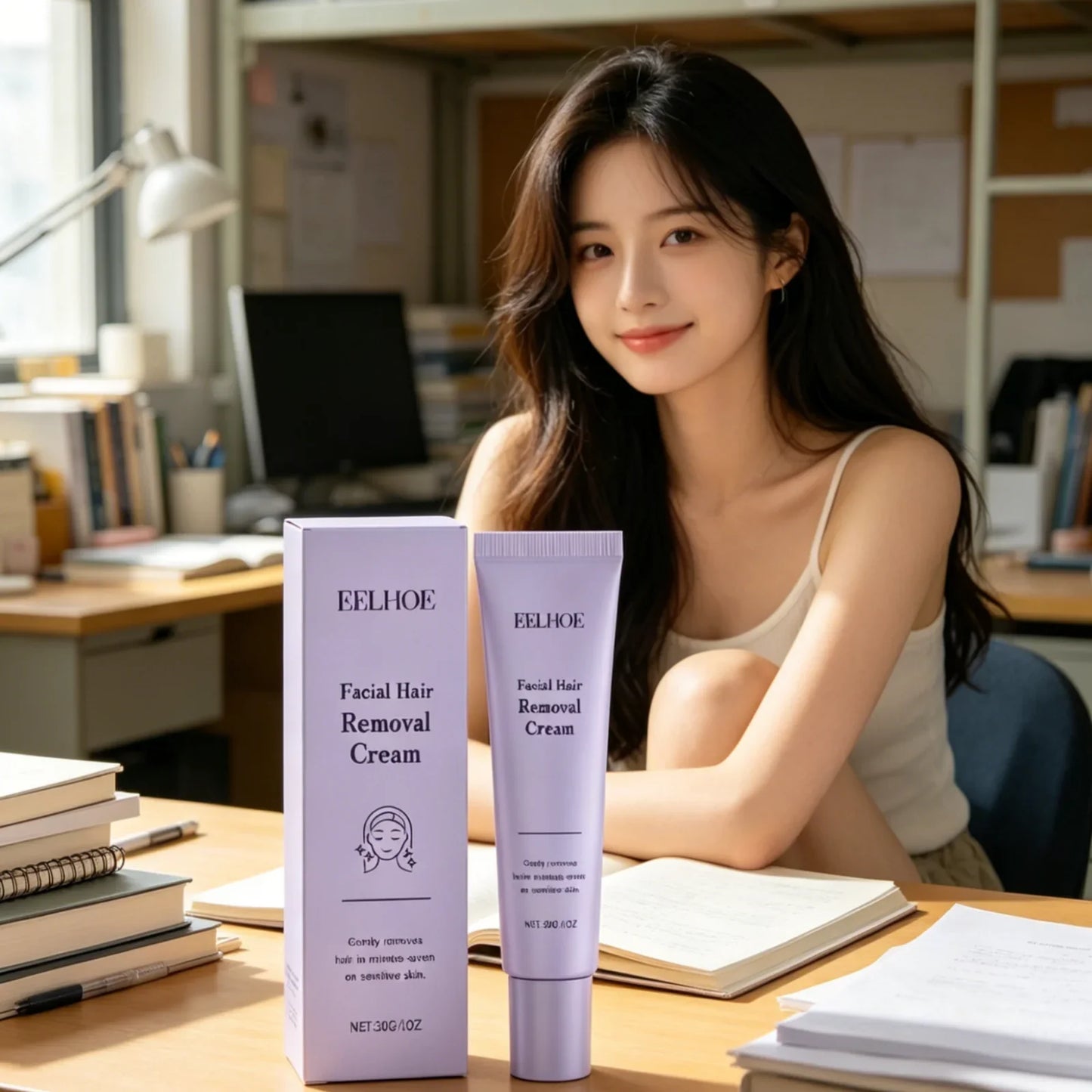 EELHOE Facial Hair Removal Cream – Painless & Gentle
