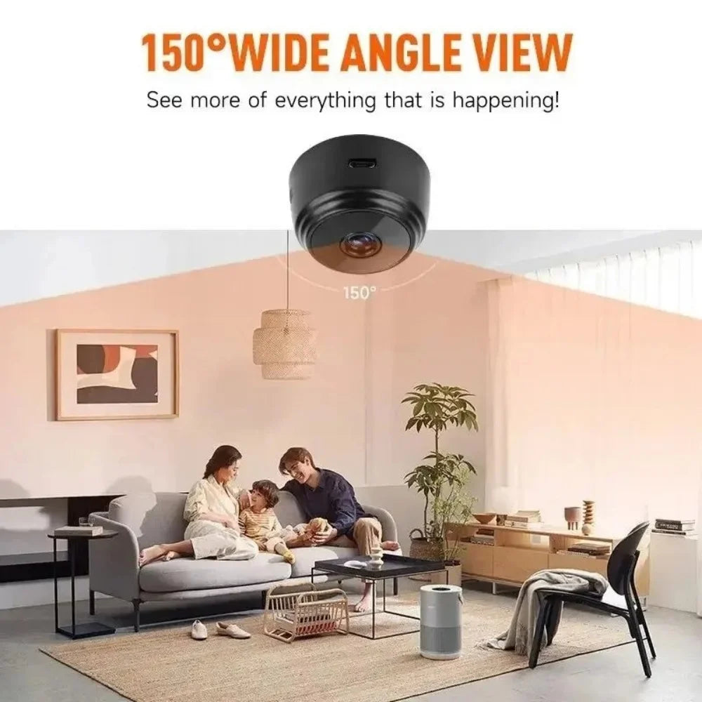 1080P HD WiFi Mini Camera Wireless Night Vision, Built-in Magnet Storage Remote View via Phone Home Baby Pet Nanny Security Cam Peaceful Pleasures Health and Wellness