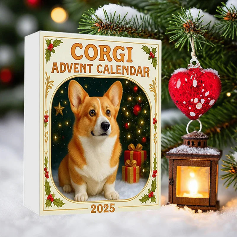 Corgi Advent Calendar 2025 – 24 Mini Dog Christmas Ornaments